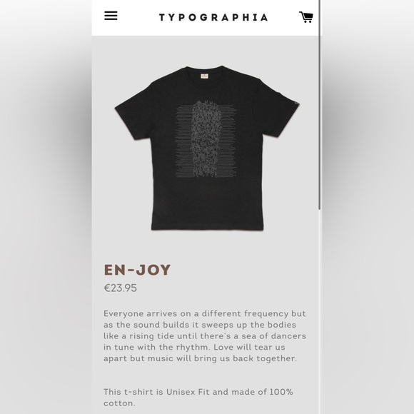 Typographia Charcoal Grey En-Joy T-Shirt - Picture 10 of 11